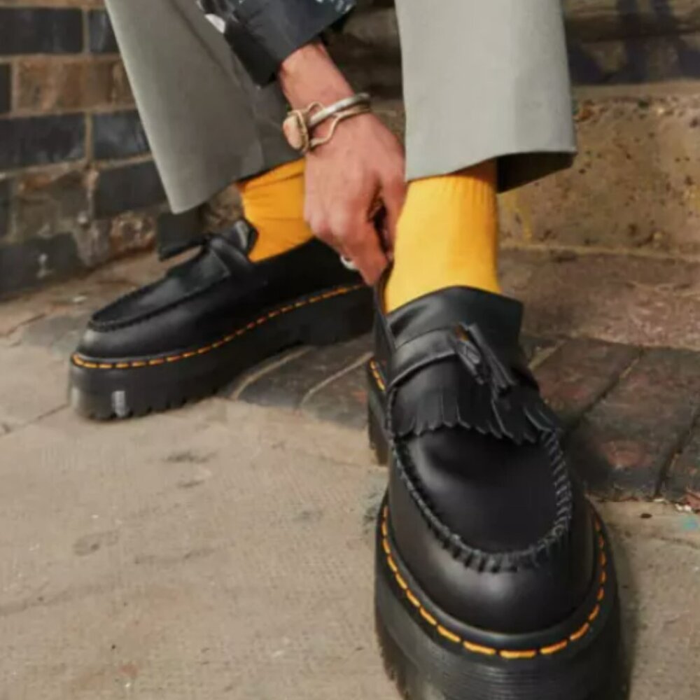 DR. MARTENS ADRIAN QUAD LEATHER PLATFORM TASSLE LOAFERS MSRP$210 Timeless Design - Picture 8 of 15